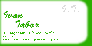 ivan tabor business card